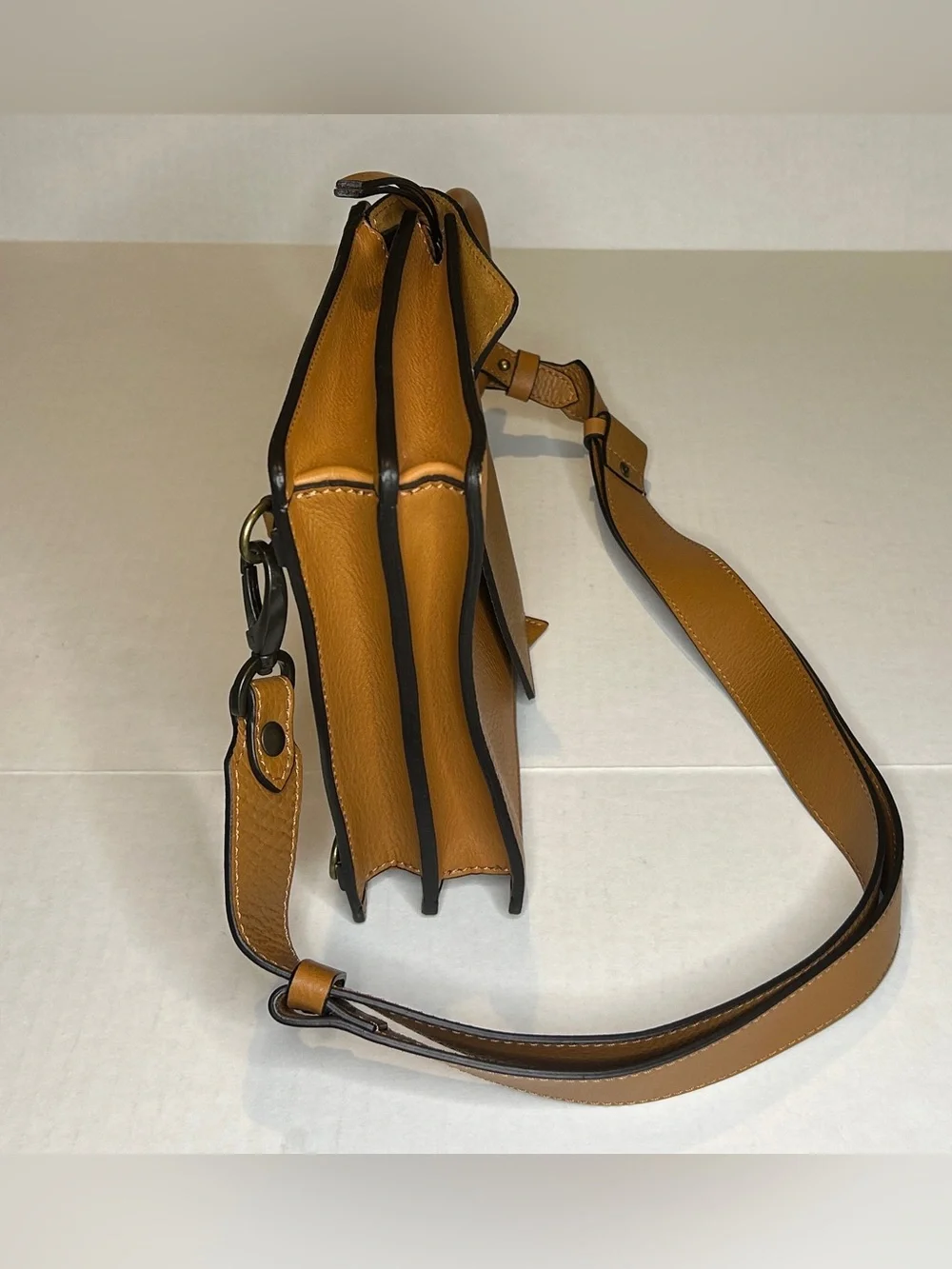Sundance Tan Leather Crossbody Bag with Ring Handle